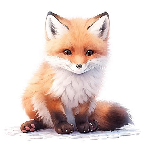 Premium AI Image There Is A Drawing Of A Fox Sitting On The Ground