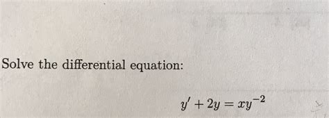 Solved Solve the differential equation | Chegg.com