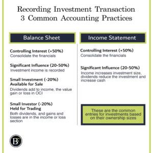 recording investment transactions  accounting practices