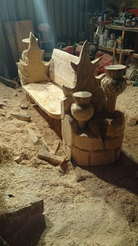 Thistle Bench Not Finished By Uk Chainsaw Carving