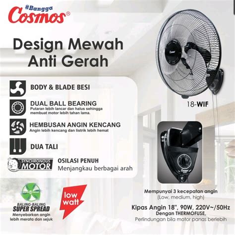 COSMOS Kipas Angin Dinding Tembok Besi Wall Fan 18 Inch Baling