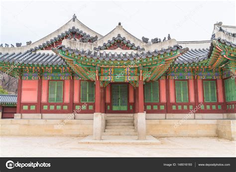 changdeokgung palace beautiful traditional architecture stock photo