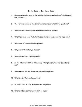 On The Basis Of Sex Movie Guide Questions Ruth Bader Ginsburg Tpt