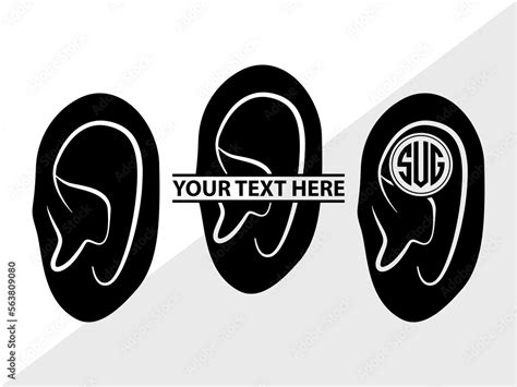 Human Ear Monogram Human Ear Silhouette Human Ear Svg Ear Svg Ears