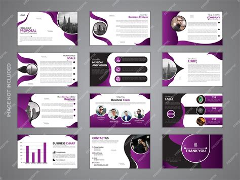 Moderno conjunto de modelos de design de slides de apresentação de