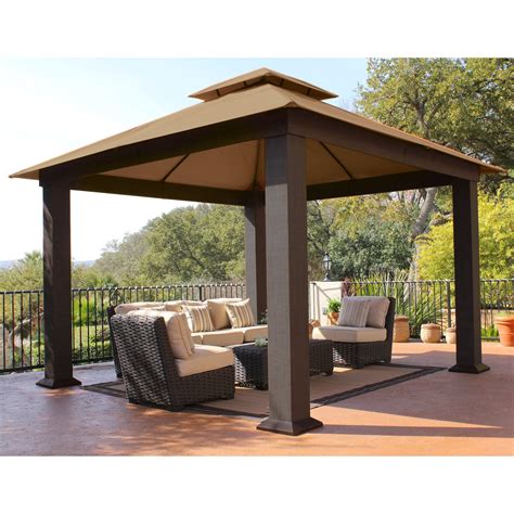 Stc Seville 12 Ft W X 12 Ft D Metal Permanent Gazebo And Reviews Wayfair