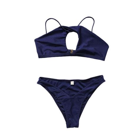 Qida Summer Cute Bikinis Bikini Women S Solid Color Sexy Two Piece