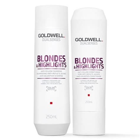 Goldwell Dual Senses Blonde Highlights Anti Yellow Shampoo 250ml And Conditioner 200ml Duo