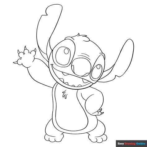 Stitch From Lilo And Stitch Coloring Page Easy Drawing Guides