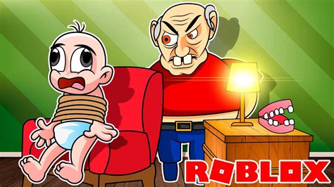 Escapa Del Abuelo Loco En Roblox Bebe Noob En Roblox Youtube