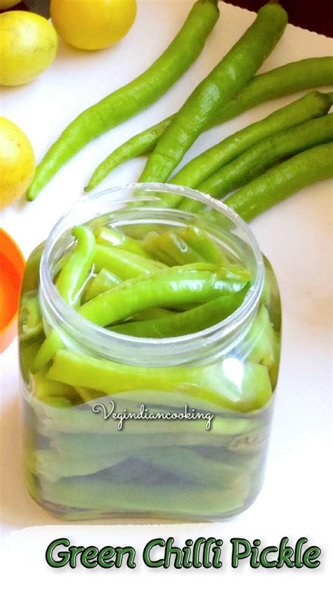 Veg Indian Cooking Pickled Green Chillies