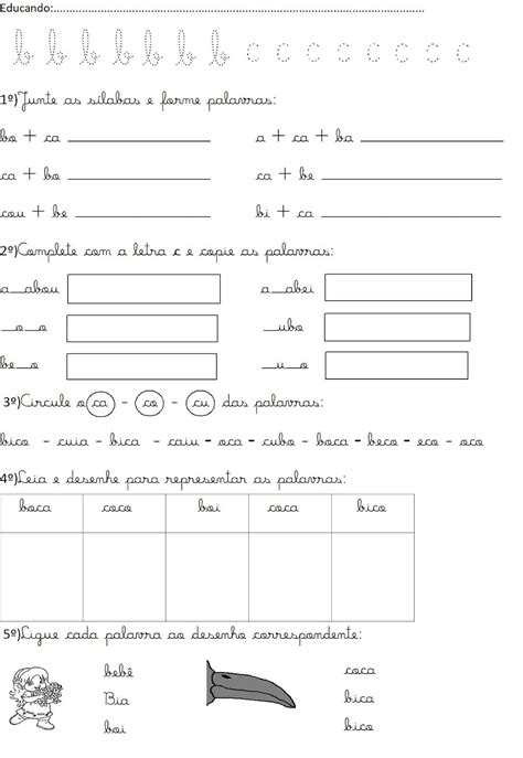 Atividade Com Letra C - Atividade Com a Letra B E C
