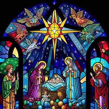 Nativity Scene Stained Glass