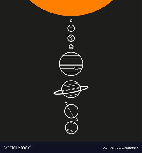 Solar system art design sun and planets symbol Vector Image