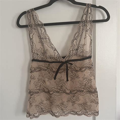 Lace See Through Lingerie Top Depop