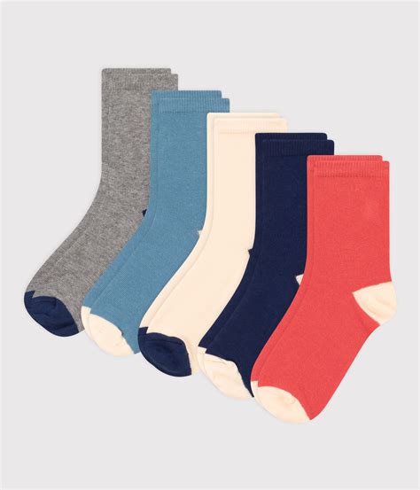 Juego De 5 Pares De Calcetines Lisos Para Niñoniña Variante 1 Petit