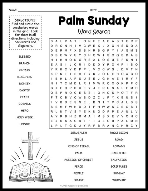 Palm Sunday Word Search
