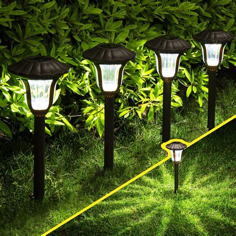 Gigalumi Solar Pathway Lights 8 Pack Bright Solar Garden Lights Solar Powered Walkway Lights