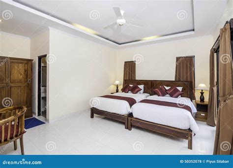 Luxury And Beautiful Twin Bedroom Hotel Stock Photo Image Of