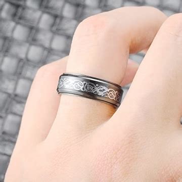 JOMYO Anxiety Ring Anti Stress Ring Rotierbare Drachen Männer Ringe