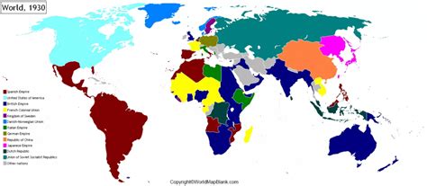 World Map 1930 | Political Map of World 1930 - Printable World Maps