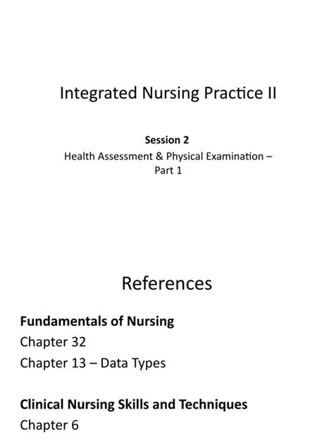 Bc Nsg Skc201 Session 2 Health Assessment Part 1 Pdf Physical