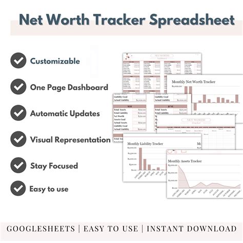 Comprehensive Net Worth Google Sheet Personal Finance Track Net Worth