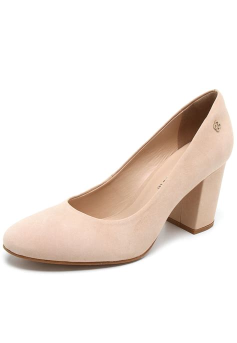 Scarpin Couro Capodarte Logo Nude Compre Agora Dafiti Brasil