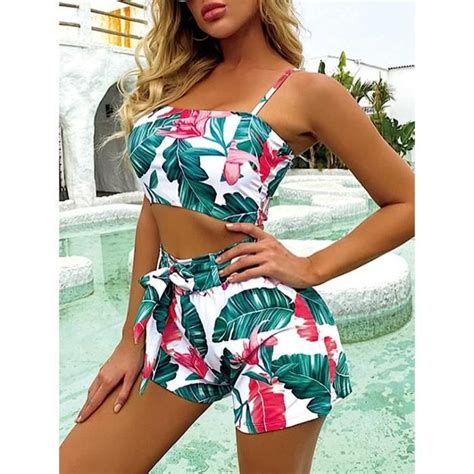 Bikini Femme Pi Ces Dos Nu Sport Taille Haute Vert Vert Cdiscount Pr T Porter