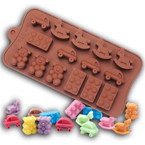 Форма для конфет "lego, лего, мишки, машинки, лошадки", 15 яч, 1 шт ...