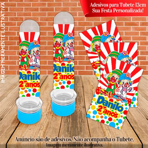 Rótulos adesivos para tubetes de 13 cm Personalizados Patati Patatá