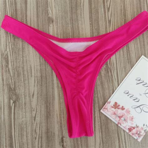Ba Ador Con Tanga Para Mujer Traje De Ba O Plisado De Varios Colores Bikini Novedad