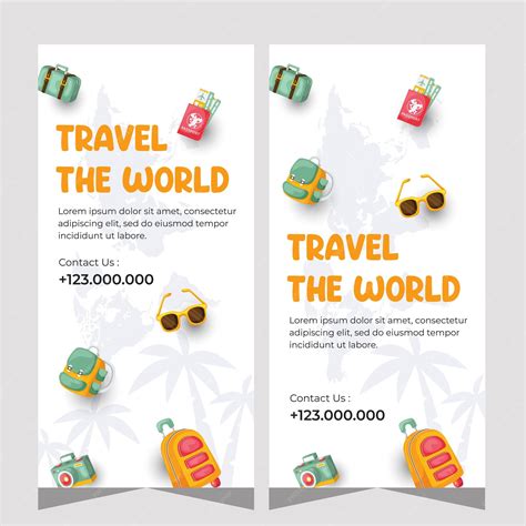 Premium Vector Flat Design Travel Agency Banner Template