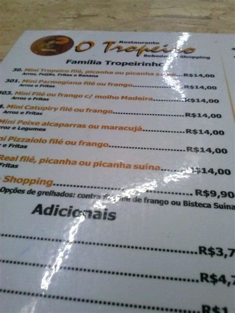 Menu Em Churrascaria E Restaurante O Tropeiro Bebedouro Av Alan Kardec