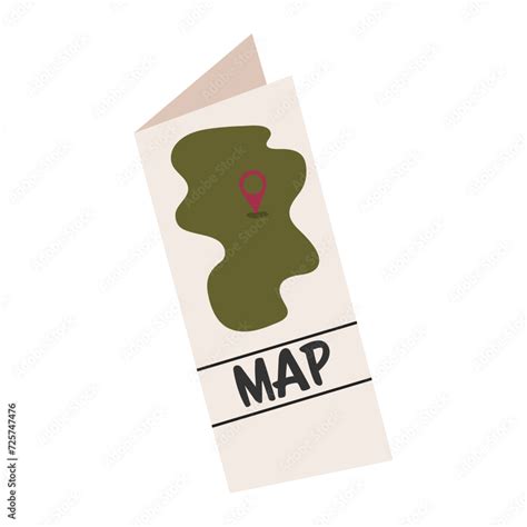 Simple Flat Vector Illustration Of Map In Cartoon Style Map Icon Stock