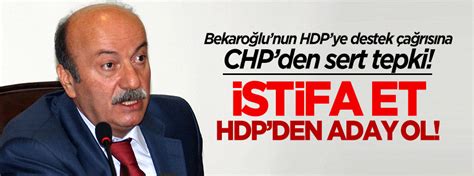 Bekaro Lu Nun Hdp Ye Destek A R S Na Chp Den Sert Tepki Yeni Akit