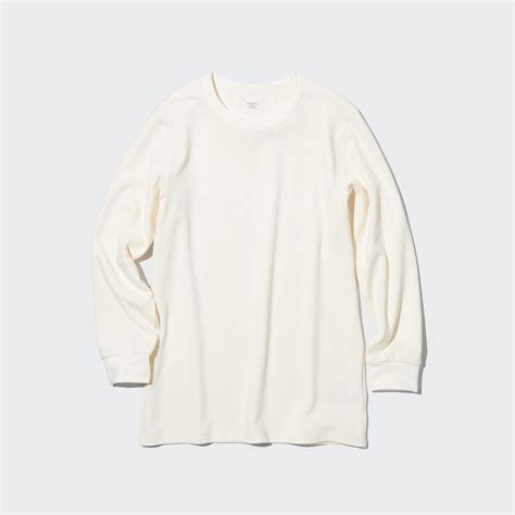 Heattech Cotton Waffle Crew Neck Long Sleeve T Shirt Extra Warm Uniqlo Us