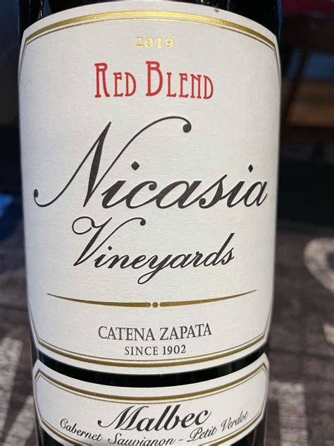 2020 Bodega Catena Zapata Red Blend Nicasia Vineyard Argentina