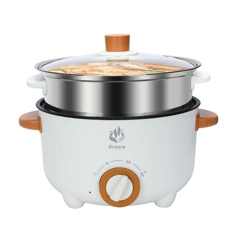 Drizzle 3L Hot Pot Cooker Skillet Steamer Multifunction Frying Pan 110V Non Stick Grill Stir
