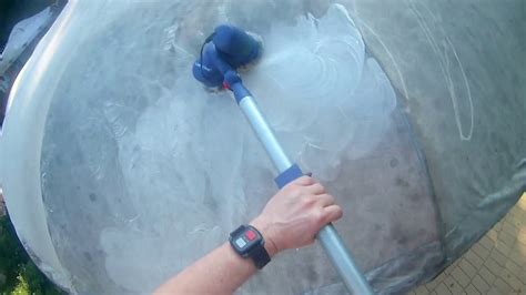 Мойка тента. Использование ручной машины с телескопической ручкой - YouTube