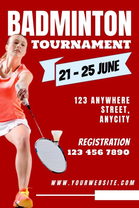 Badminton Poster Template Postermywall