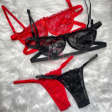 Mit Lingerie Conjunto Sexy Gringa Sutiã Sem Bojo Meia Taça Aro Calcinha Regulável Shopee