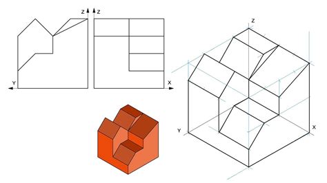 Perspectiva Isom Trica De Una Pieza Definida Por Dos Vistas Youtube