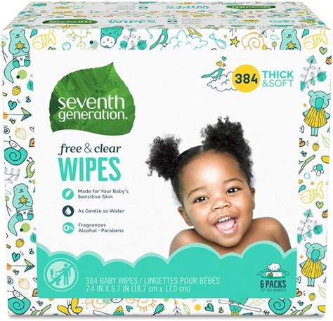 Seventh Generation Baby Wipes Free And Clear Multipack 64 Wipes