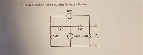 Solved Find V0 In The Circuit Below Using Thevenins Theorem