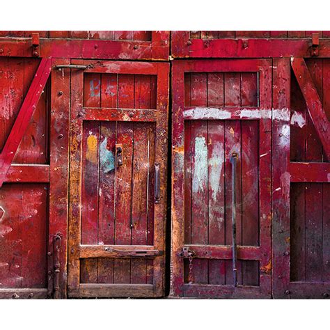 Click Props Backdrops Red Barn Door Backdrop X Mp