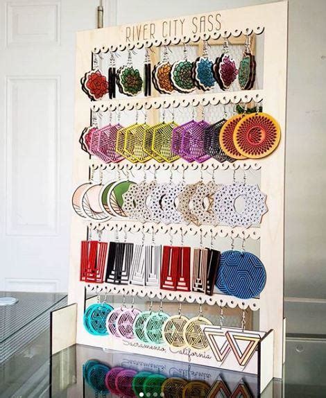 Laser Cut Large Earring Display Rack Template Svg File Free Download