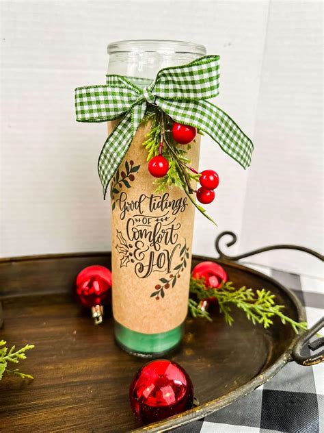 Dollar Tree Pillar Candles DIY With FREE Christmas Printables