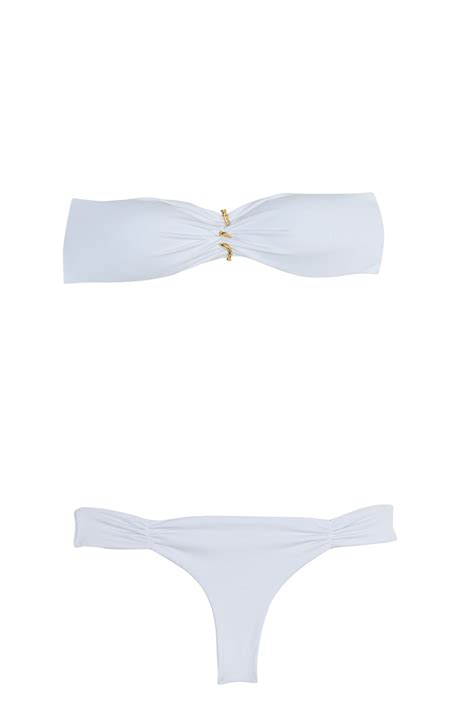 Bandeau Bikini With Golden Brooch BeachFashionShop