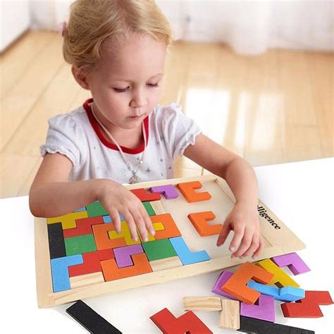 Colorful Children Jigsaw Puzzle Toy Brain Teaser Like Tetris Game